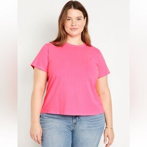 Old Navy Pink Crop Relaxed Short Sleeve T-Shirt